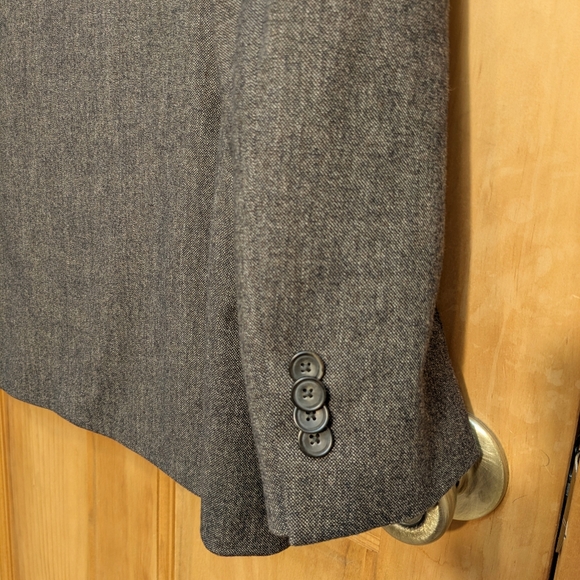 Kenneth Cole Awearness Slim Wool Blend Taupe Classic Business Blazer Jacket 40L - Picture 5 of 9